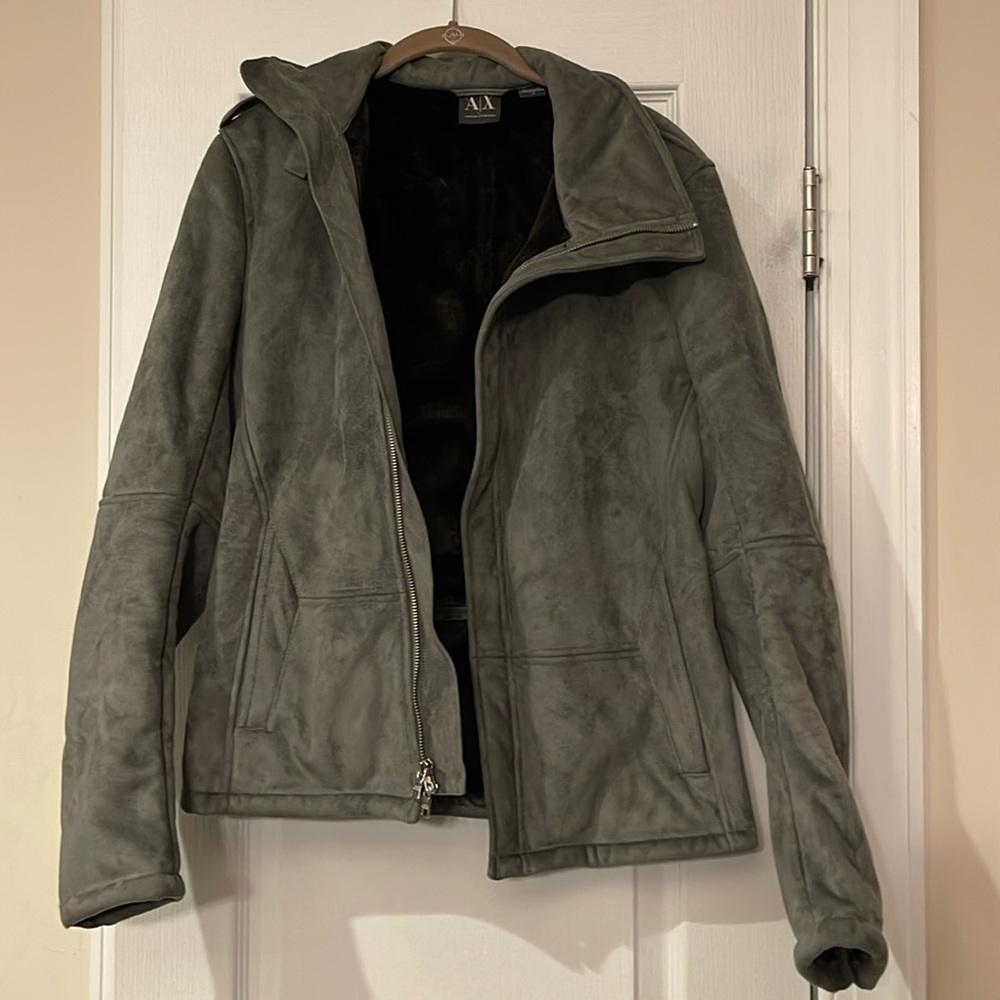 ax men’s suede with fur inside coat